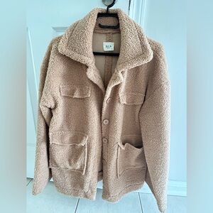 Peach Pink Sherpa Jacket